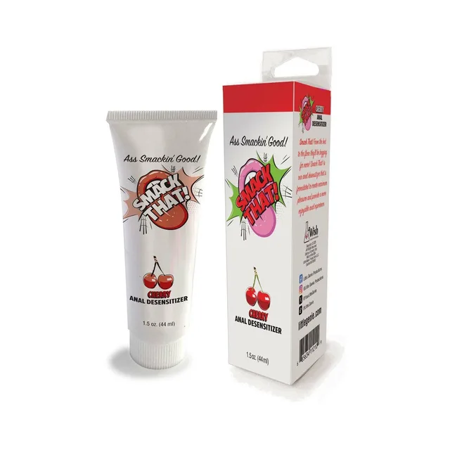 Smack That Cherry tube beside red-accented carton