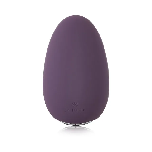 Upright front view of purple Mimi pebble vibrator