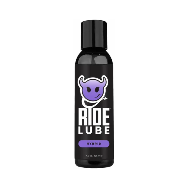 Sliquid Ride Silk 4.2 oz black bottle with purple bull logo and hybrid panel