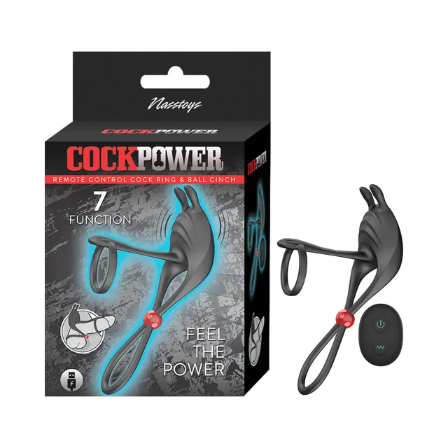 Nasstoys Cockpower black triple-loop ring, remote and retail box