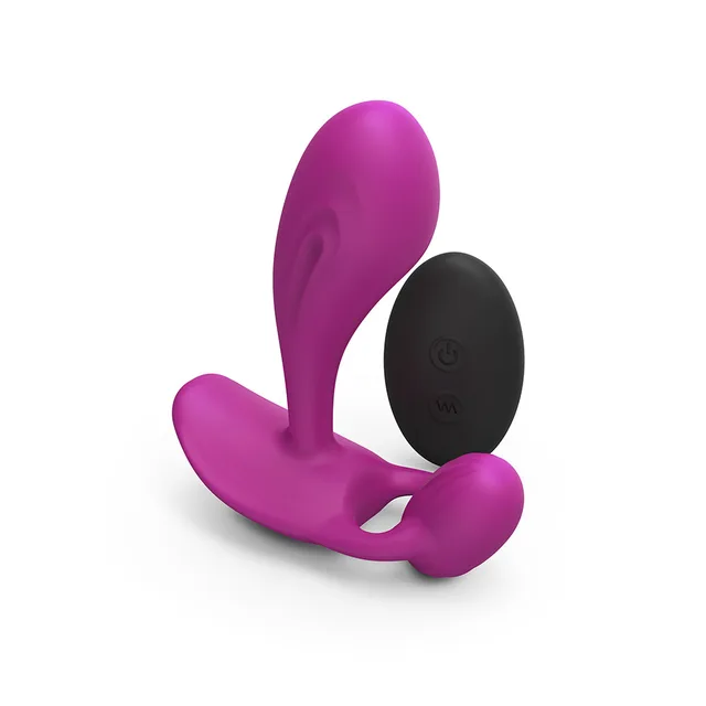 Curved Sweet Orchid Witty beside black oval remote