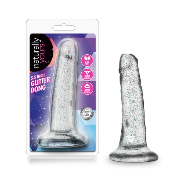 Clear Glitter Dong 5.5-inch dildo with retail package