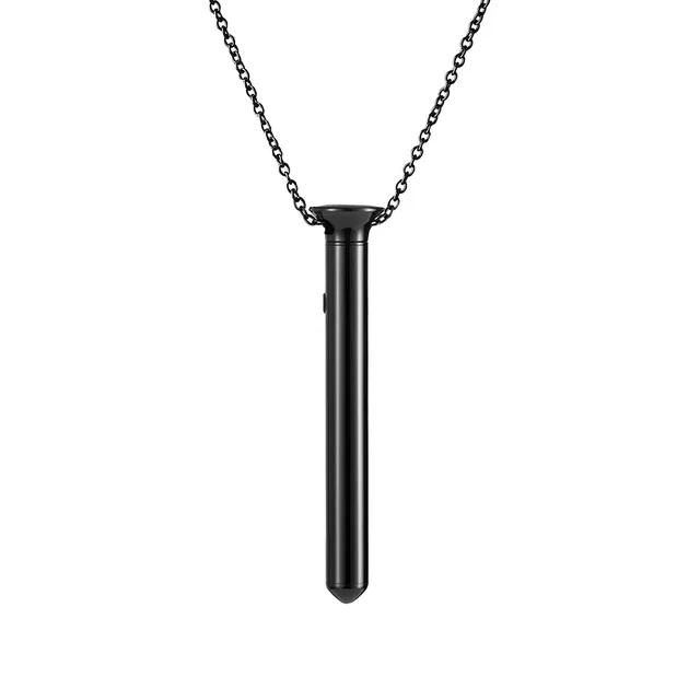 Black Crave Vesper Mini pendant vibrator hanging from chain