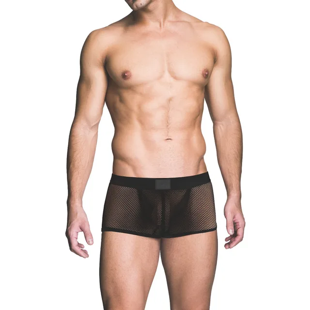 Front of black Prowler RED fishnet trunk size 2XL