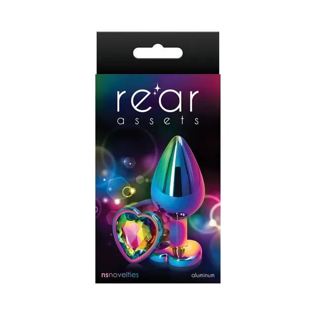 Medium rainbow heart Rear Assets plug retail package