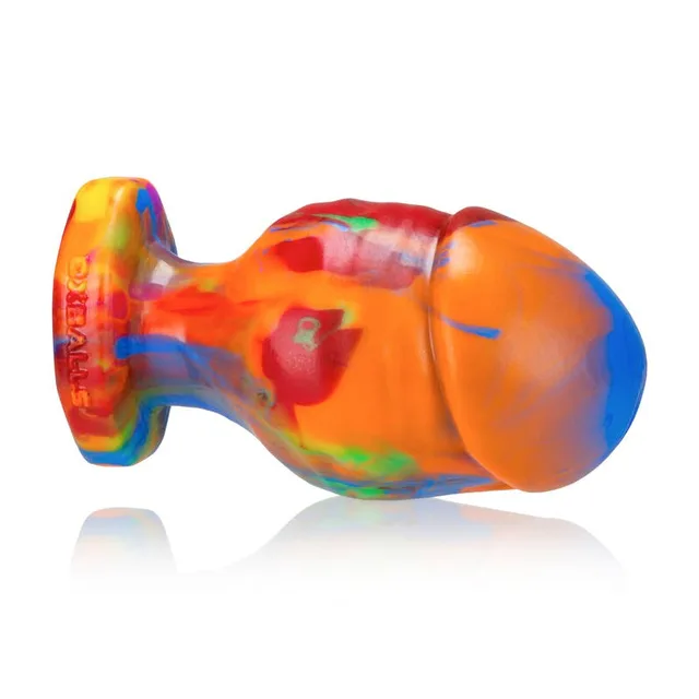 OxBalls Honcho 3 Large Rainbow Silicone Plug side view
