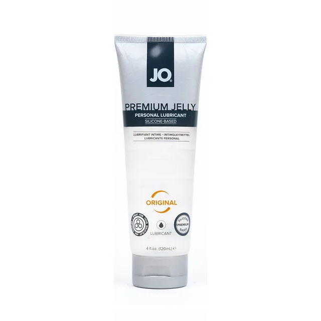 System JO Premium Jelly 4 oz silver squeeze tube front