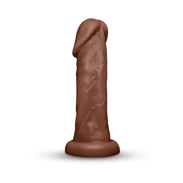 Together Toy 9-inch dark brown realistic dildo front three-quarter upright view