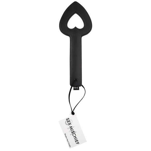 Black Sportsheets Shadow paddle with heart-shaped opening