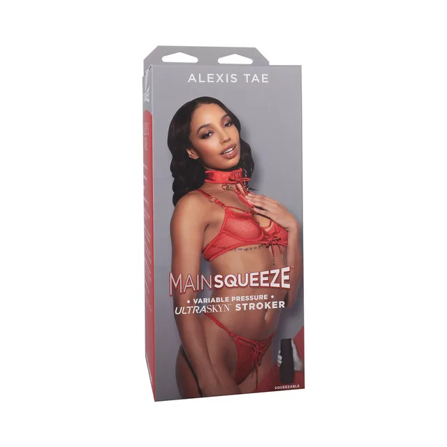 Alexis Tae Main Squeeze ULTRASKYN stroker retail box with red side panel