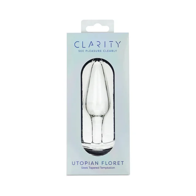 Clarity Utopian Floret clear tapered glass plug in pale box