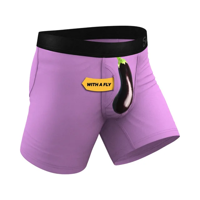 Angled front of size 2XL Double Entendre underwear with fly label