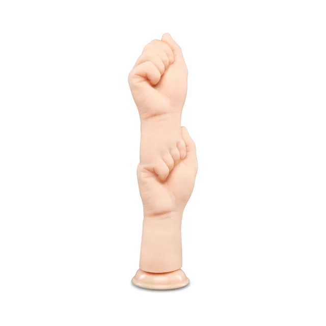 b-Vibe Fists 14.5-inch fist dildo front upright view