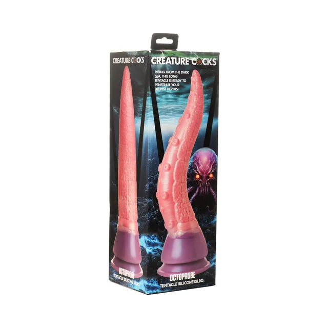 Creature Cocks Octoprobe twin red-and-purple tentacle views on underwater creature retail box