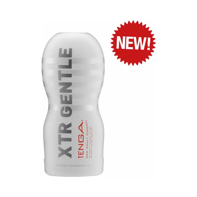 White XTR Gentle Tenga cup with new product badge