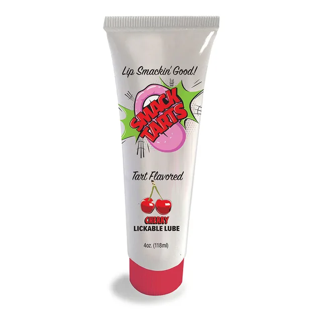 white Smack Tarts Sour Cherry 4 oz tube with red cap and cherry graphic