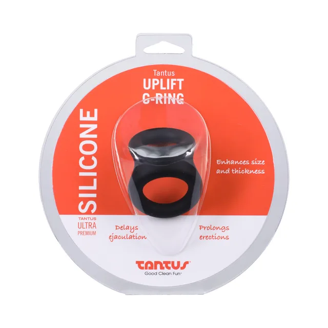 Uplift Onyx black silicone C-ring retail package