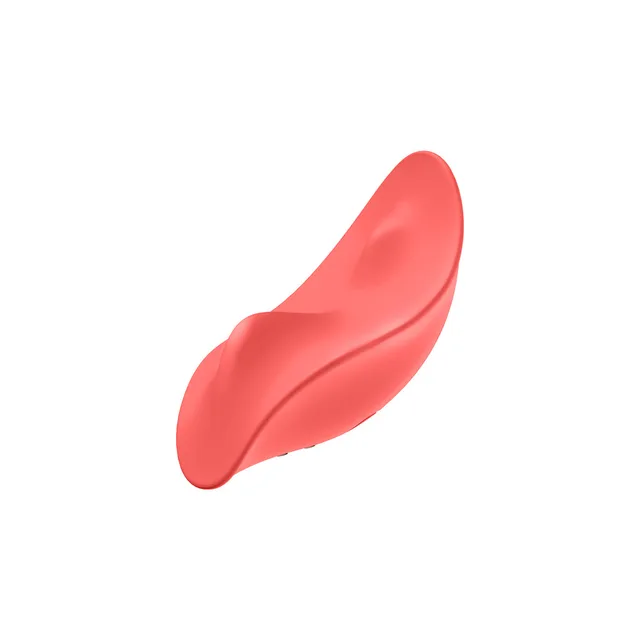 Front view of orange PV72 contoured wearable vibrator