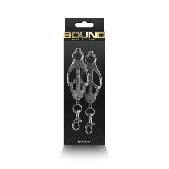 NS Novelties Bound C3 gunmetal cage nipple clamps front retail package