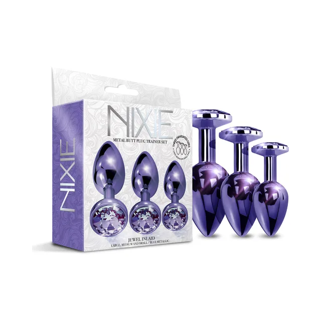 Black Nixie package with three purple plugs pictured on front