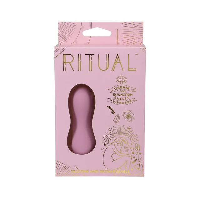 Pink RITUAL Dream bullet vibrator in front-view retail box