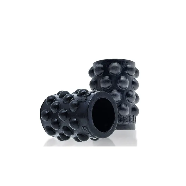 Pair of black Oxballs Bubbles Nipsuckers with raised texture
