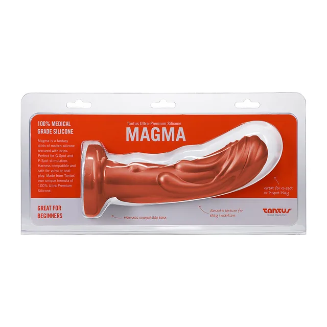 Tantus Magma copper textured silicone fantasy dildo front retail package
