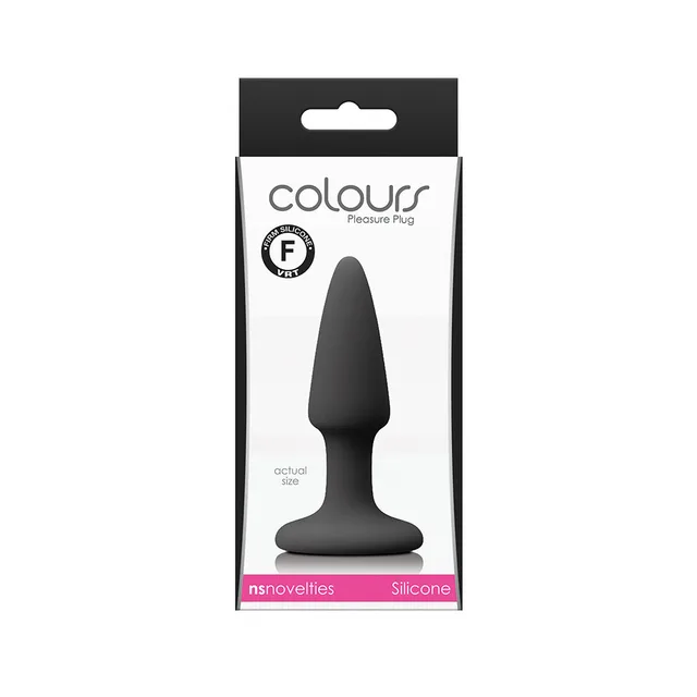 Colours mini black silicone plug in white retail box