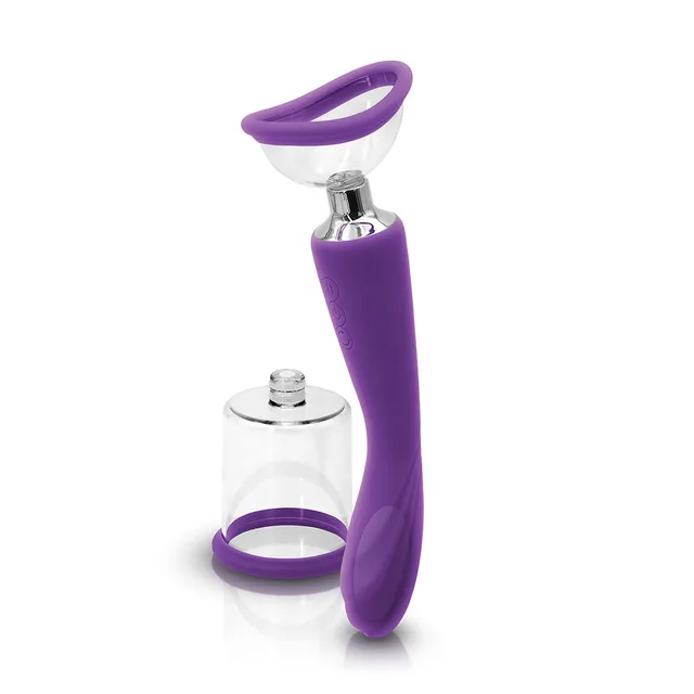 Purple Pump N Vibe handle with two clear interchangeable cups
