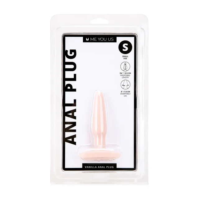 Front of Me You Us small vanilla anal plug clear package