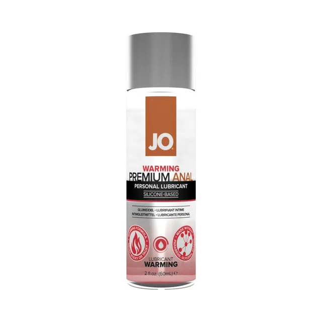 System JO Premium Anal Warming two-ounce bottle with orange label