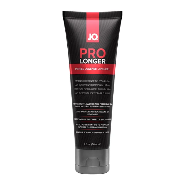 System JO Prolonger 2 oz gel tube upright front view with red branding