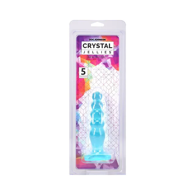 Crystal Jellies Anal Delight 5-inch teal plug in clear pack