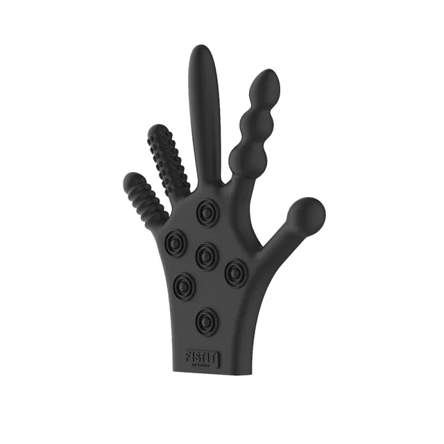 Black Fist It glove with five differently textured finger extensions