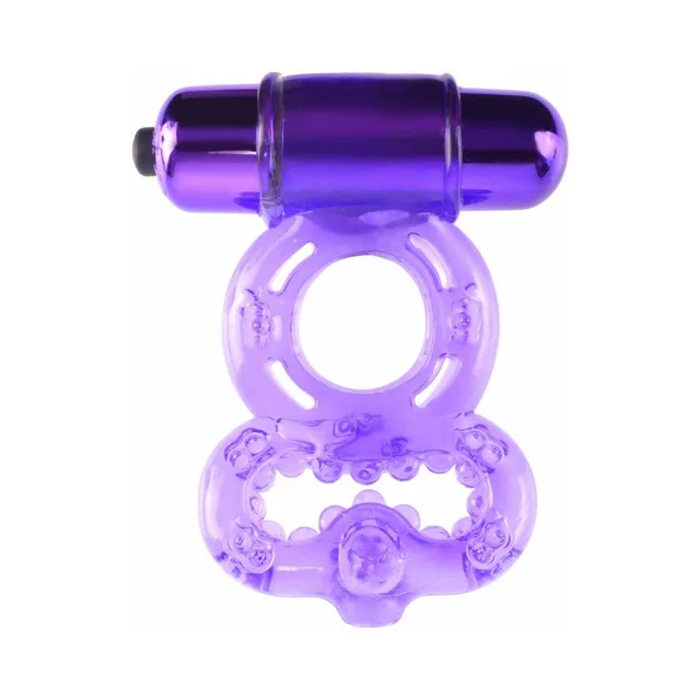 Pipedream Fantasy C-Ringz Purple Infinity Ring front view with two connected loops