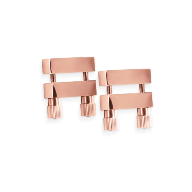 NS Novelties Bound V1 rose gold bar nipple clamps paired geometric bar frames