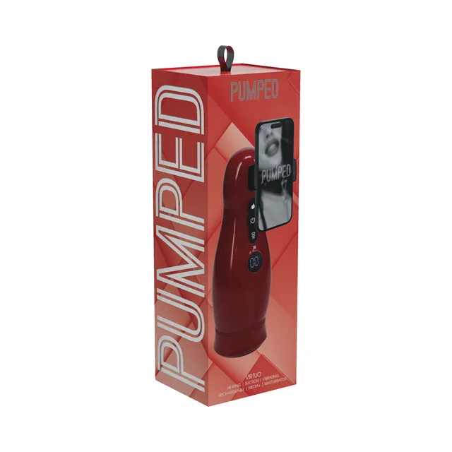 Shots PUMPED Virtuo red stroker with phone mount retail box