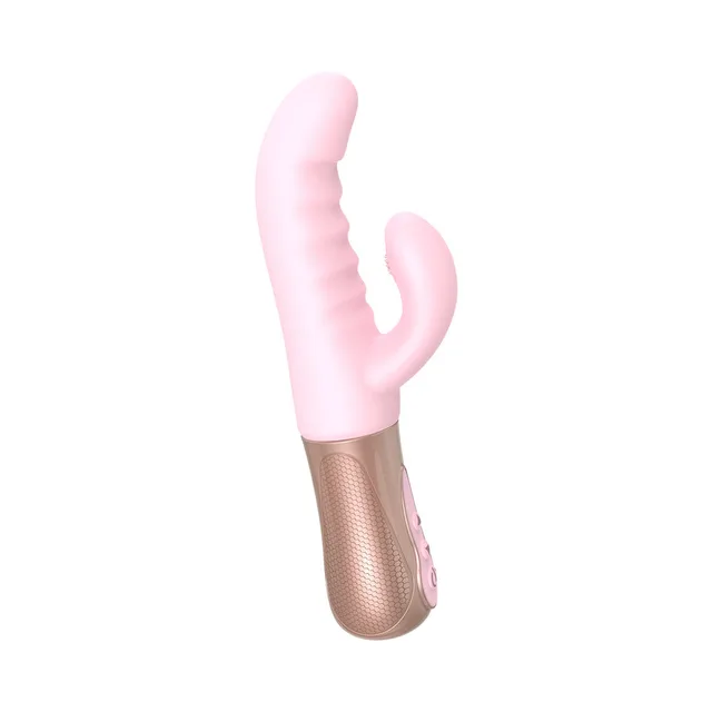 front view of Baby Pink Sassy Bunny with rose gold control handle