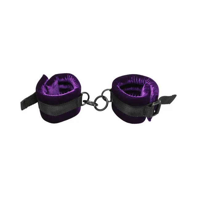 Merci Velvet Ankle Cuffs Violet/Black