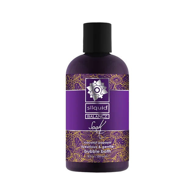 Purple Sliquid Balance Soak coconut papaya 8.5 fl oz bottle