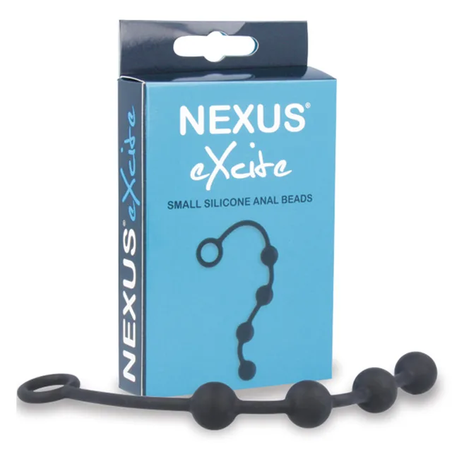 Nexus Excite Small Black Beads beside blue carton