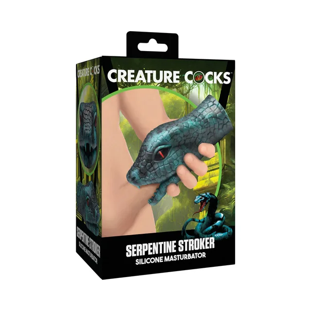 Green Creature Cocks Serpentine snake stroker in black box