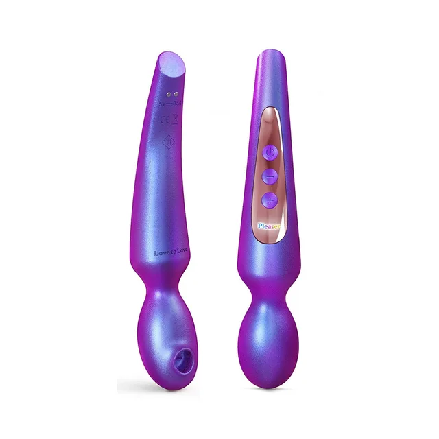 Front and back views of purple Love To Love Pleaser Night wand