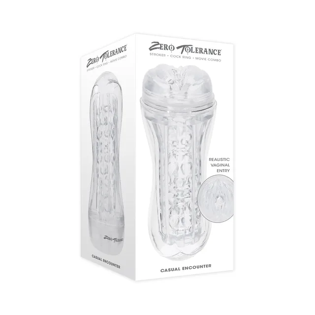 Zero Tolerance Casual Encounter clear stroker pictured on white box