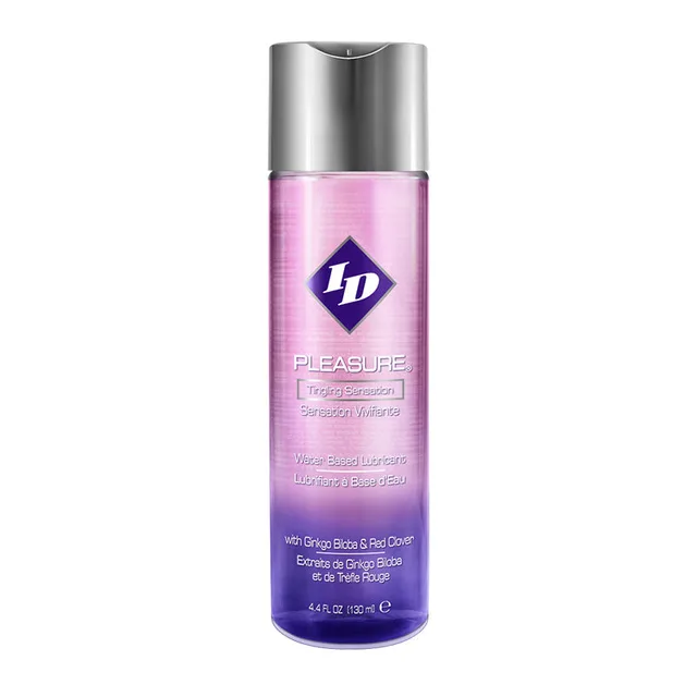 ID Pleasure Clear Lubricant 4.4 oz transparent bottle with silver disc-top cap