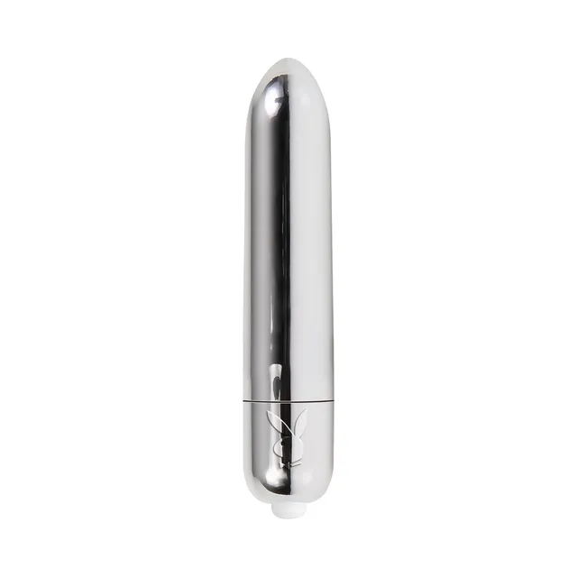 Silver Playboy bullet with rounded tip and reflective body