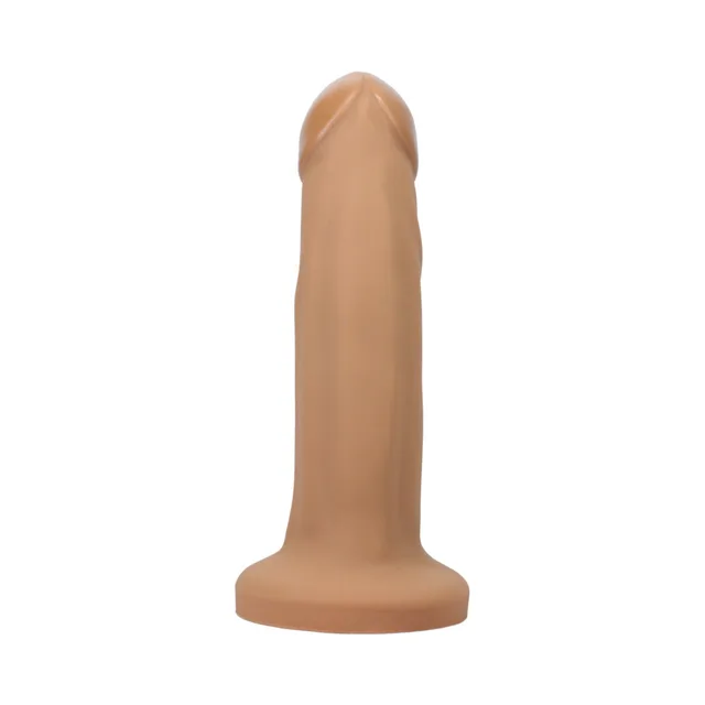 Tantus Mark O2 tan front view of contoured tan shaft
