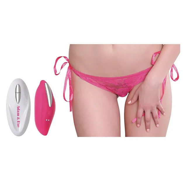 Adam & Eve Eve's pink remote vibrating panty set pink tie-side panty with vibrator and remote