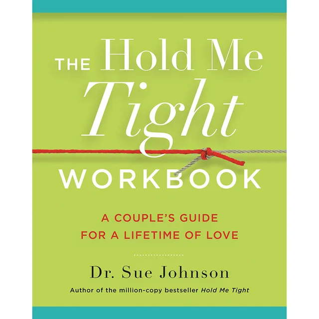 green Hold Me Tight Workbook cover by Dr. Sue Johnson with red cord graphic