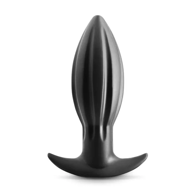 Upright black Bomba silicone plug with wide curved base